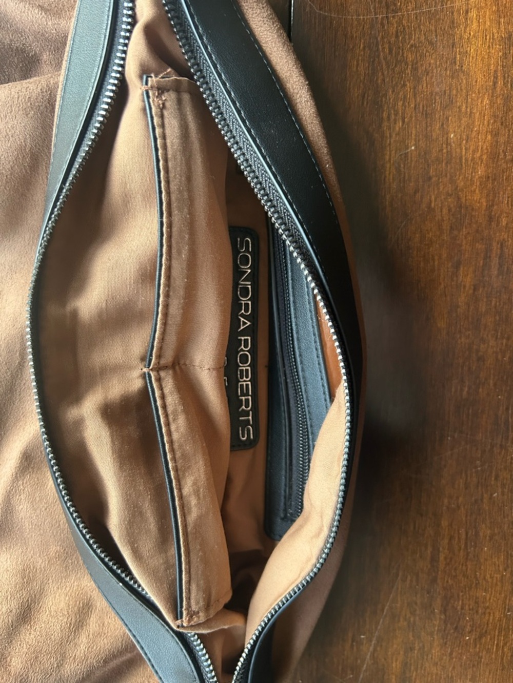 Sondra Roberts Squared Vegan Leather Black Bag with Silver hardware. - Picture 8 of 16